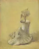 Norma Mascellani, Still life with shell and flower, 1977, Signature and date lower right.