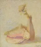 Norma Mascellani, Still life with shell and flower, Signature lower right.