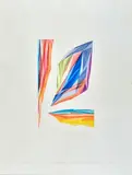 Sapphire by Piero Dorazio, 1977, Renzo Romero Rome printer. Signature and date lower right; edition bottom left; dedication and title at the bottom, offered Feb 2021