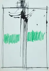 Without title by Achille Perilli, 1960, Signature and date in the lower center., offered Feb 2021