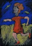 Figure by Tano Festa, 1983, On the reverse: signature. Authentic Studio Soligo Archiving Works Tano Festa on photo n. RMS83753011020, offered Feb 2021