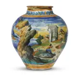 Mastro Domenico, A Bulbous Jar, Venice, Mastro Domenico And Coworkers, Third Quarter 16Th Century, A BULBOUS JAR