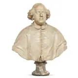 Giuseppe Mazzuoli, Attribuited to Giuseppe Mazzuoli (Volterra 1644 - Roma 1725), Bust of Cardinal Giovanni Battista Bussi, white marble, 92x72x34 cm, on a marble column, h. 105 cm, Attribuited to Giuseppe Mazzuoli (Volterra
