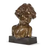 Jean Marie Camus, Bust Of A Child, bronze
