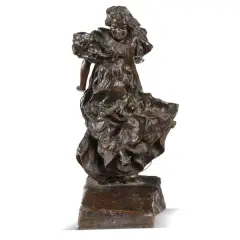 Young Girl Jumping Rope by Giuseppe Renda, bronze, offered Oct 2023