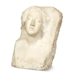Arrigo Minerbi, Female Head, white marble
