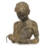 Italo Vagnetti, Young Boy Tightening The Belt, plaster
