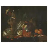 Barend van der Meer, Still Life With Fruits And Nautilus, oil on canvas