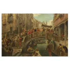 Ludovico Raymond, The 'Festa Delle Marie' In Venice, oil on canvas