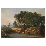 Pietro Senno, Landscape, oil on cardboard