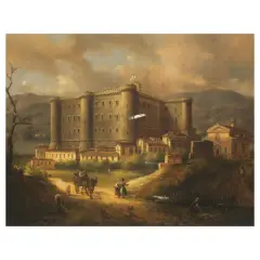 Orsini Castle, Bracciano by Giovanni Migliara, oil on canvas, offered Oct 2023