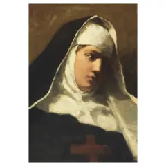 Virgilio Ripari, Portrait Of A Nun, oil on paperboard