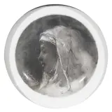 Roberto Fontana, Testa Di Donna Velata, oil on piatto in ceramica