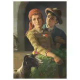 Carlo Ademollo, Sweethearts, oil on canvas