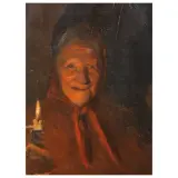 Telemaco Signorini, Old Woman With Candlelight, oil on panel