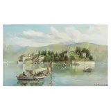 Giovanni Battista Ferrari, Island Bella, oil on cardboard