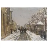Biella Under The Snow by Giovanni Lomi, oil on canvas, offered Oct 2023