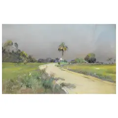 Landscape by Giuseppe Casciaro, pastel on cardboard, offered Oct 2023