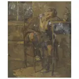 Antonino Calcagnadoro, Sleeping Young Boy, oil on panel