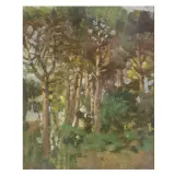 Francesco Gioli, Sunny Forest, oil on cardboard
