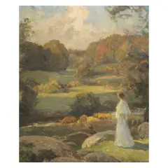 Paul Albert Laurens, Lady In A Landscape, oil on canvas