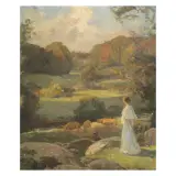 Paul Albert Laurens, Lady In A Landscape, oil on canvas