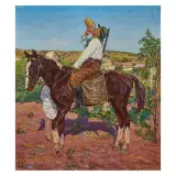 Roberto Rimini, A Break In The Sicilian Countryside, oil on canvas