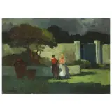 Chatting by Renato Natali, oil on panel, offered Oct 2023