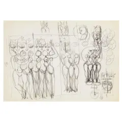 Human figures by Gio Ponti, pencil on paper, offered Sep 2023