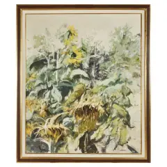 Giancarlo Cazzaniga, Girasoli, oil on canvas