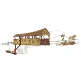 Curtis Jeré, Untitled, Modern wall sculpture of covered bridge