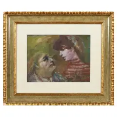 Figures by Mino Maccari, oil on board, offered Sep 2023
