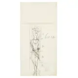 Gio Ponti, Figure, pencil on tissue paper
