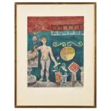 Franco Gentilini, Feminine figure, lithograph