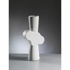 Ambrogio Pozzi, White Ceramic Vase Vaso