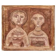 Two figures 1958 by Massimo Campigli, offered Jun 2023