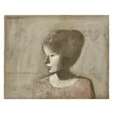 Xavier Bueno, Girl profile, oil on canvas