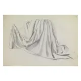 Ubaldo Oppi, Drapery, pencil on paper