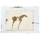 Mimmo Paladino, Golden horse 1990, watercolor