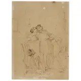 Giuseppe Moricci, Artist And His Model, pencil