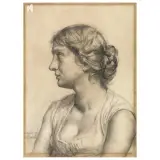 Vincenzo Gemito, Bust Of A Peasant, pencil on cardboard