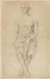Vincenzo Gemito, Seated Woman, pencil on paper
