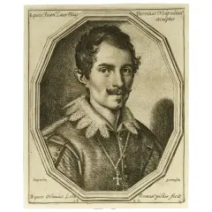 Ottavio Leoni, Portrait Of Gian Lorenzo Bernini, etching and engraving