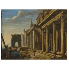 Architectural Capriccio by Alessandro Salucci, oil on copper, offered May 2023