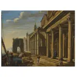 Alessandro Salucci, Architectural Capriccio, oil on copper