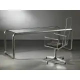 Marzio Cecchi, Untitled, METAL AND GLASS DESK