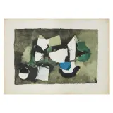 Afro Basaldella, Composizione in verde 1969, lithograph