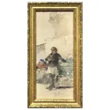 Sebastiano De Albertis, Standing Man, watercolor on paper