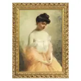 Giuseppe Zanazio, Ritratto In Rosa, oil on canvas