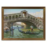 Giovanni Campriani, Rialto Bridge, oil on canvas